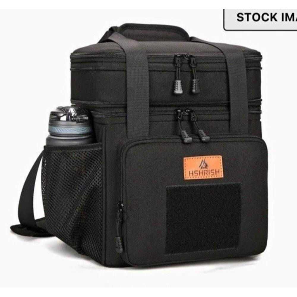 HSHRISH Black Insulated Shoulder Cooler Bag with Adjustable Strap